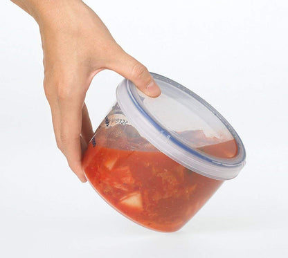 Iwasaki Industry 500L Antibacterial Round Storage Container Set Of 5 - Japan Screw Top Keeper Deep Clear Lsx312