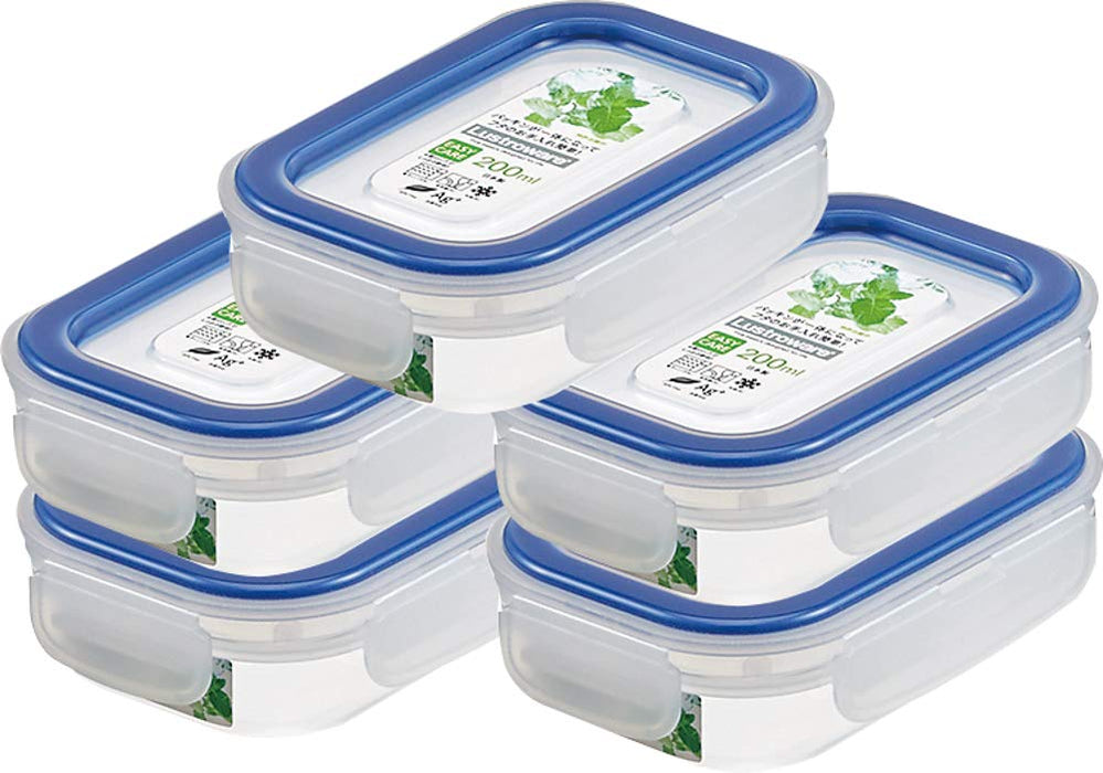 Iwasaki Industry Japan Lsx315 Antibacterial Sealed 4-Point Lock Storage Container Blue 200L Set Of 5