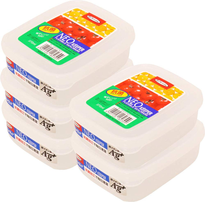 Iwasaki Industry Japan Neo Keeper S Clear 370Ml Microwave Safe Food Storage Container Set Of 5