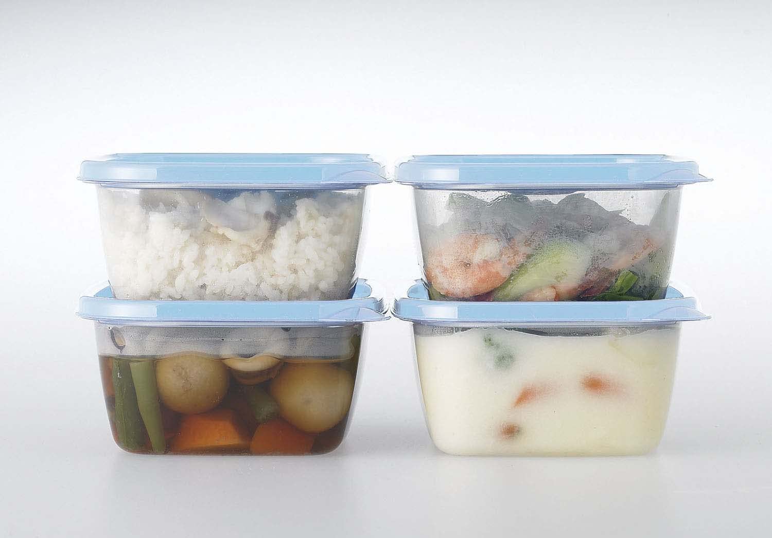 Iwasaki Industry Antibacterial Smart Flap Square Mini 150Ml 4-Piece Microwave Storage Container Made In Japan