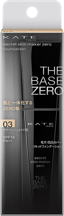 Kanebo Kate Secret Skin Maker Zero Foundation Liquid 03 SPF18/ PA++ 30ml - Japan Foundation