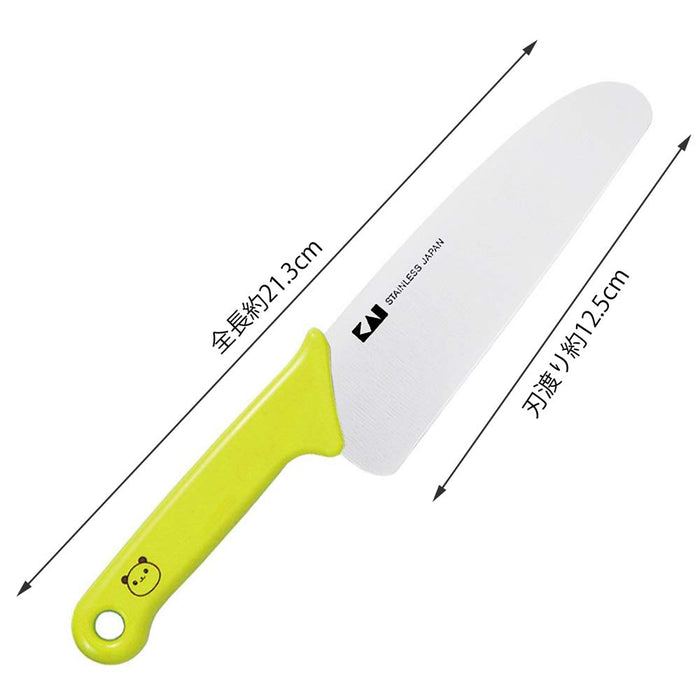 Kai Corporation Little Chef Club Authentic Japanese Blade Panda Green Knife Fg5000
