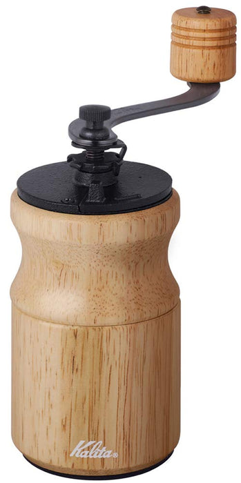 Kalita Japan Kh-10 #42167 Antique Coffee Grinder W/Wooden Hand Grind & Adjustable Lid - Small Outdoor Camping