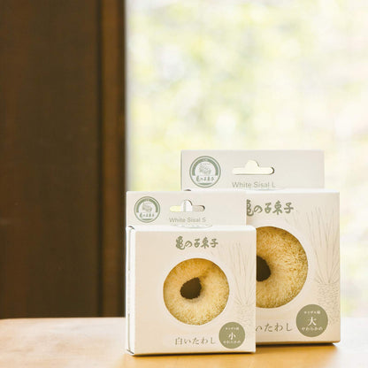 Kamenoko Tsubushi Nishio Shoten White Sisal Hemp Scrubber - Japan (Small)