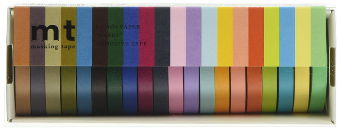 Kamoi Kakoshi Japan Masking Tape 7Mm X 7M 20 Colors Set - 2 Bright & 2 Dark Mt20P002R