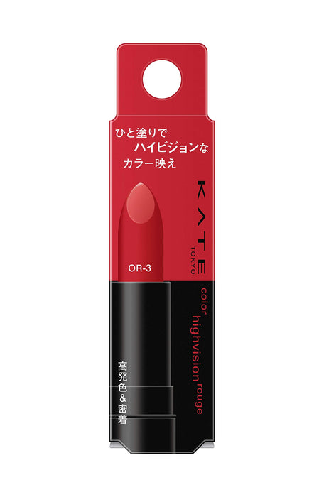 Kate Hi-Vision Lipstick Rouge Or-3 Color - Long-Lasting Matte Finish