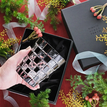 Kimoto Glassware Tokyo Kuroco Edo Kiriko Double Old Fashioned Glass Japan