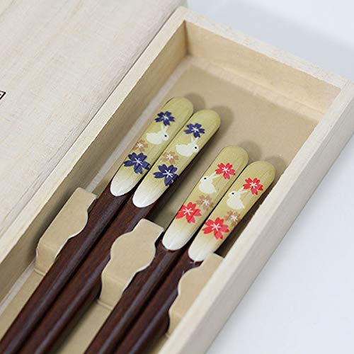 Kobayashi Lacquerware Japan Paulownia Box Couple Chopsticks Raku Rabbit Wooden Gift For Respect For The Aged Day Marriage 60Th Birthday
