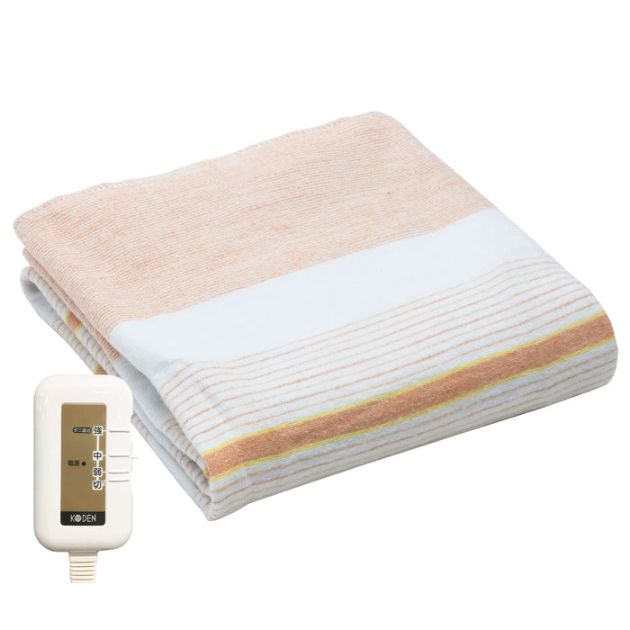Hiroden Vws401H-D Electric Blanket 130X80Cm Orange Striped Washable Tick Repellent Japan