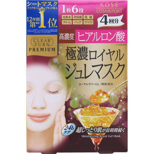 Kose Clear Turn Premium Royal Jelly & Hyaluronic Acid Face Mask 4 Sheets