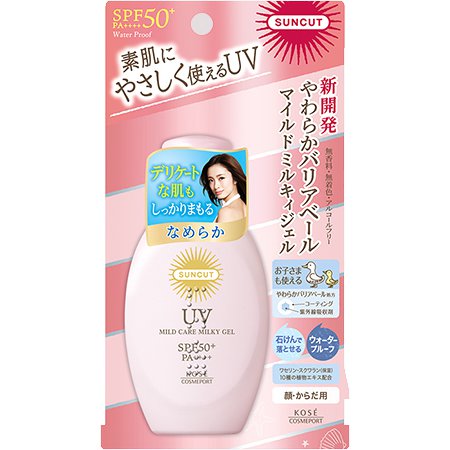 Kose Cosmeport Suncut Mild Care uv Milky Gel 80g spf50+ Pa＋＋＋＋ [Sunscreen For Face And Body] Japan With Love 1