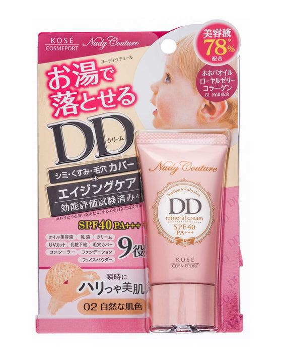 Kose Nudi Couture Mineral Dd Cream 02 Natural Skin Color Spf40 Pa+++ Japan 30G