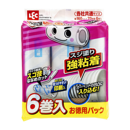Lec Japan Geki Koro Sugo Waza Cut Streak Coating Strong Adhesive 70 Laps Spare 6 Pieces Carpet Cleaner S00004