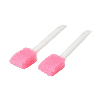 Lec Gekiochi Akakabi-Kun Bath Mold Remover With Handle 2Pcs Japan White 3X3X16Cm S00101