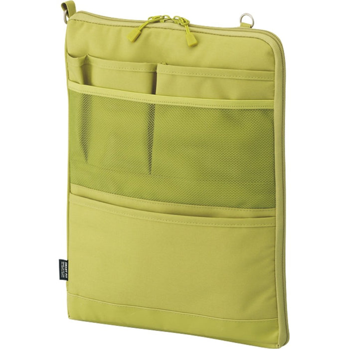 Lihit Lab 日本 A4 竖式袋中袋 黄绿色 A7683-6