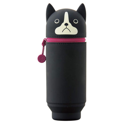 Lihit Lab Stand Pen Case Big Punilab Boston Terrier A7714-8 Japan