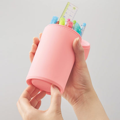 Lihit Lab Stand Pen Case Big Punilab Mikeneko A7714-7 Japan