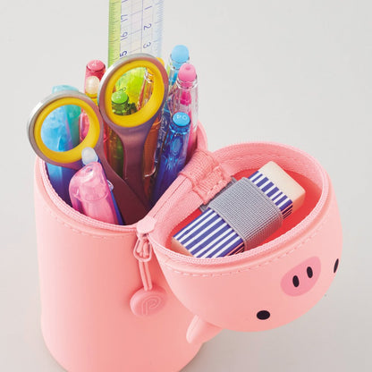 Lihit Lab Stand Pen Case Big Punilab Pig A7714-5 Japan