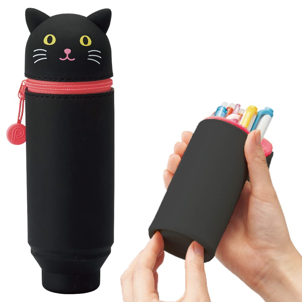 Lihit Lab Stand Pen Case Punilabo Kuroneko A7712-3 Japan