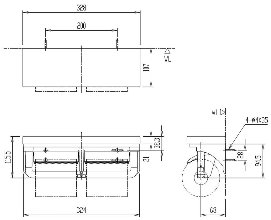 Lixil Japan Rikusiru Inax 2 Paper Winding Machine With Shelf Clear Lask Cf-Aa64Ku/Ll