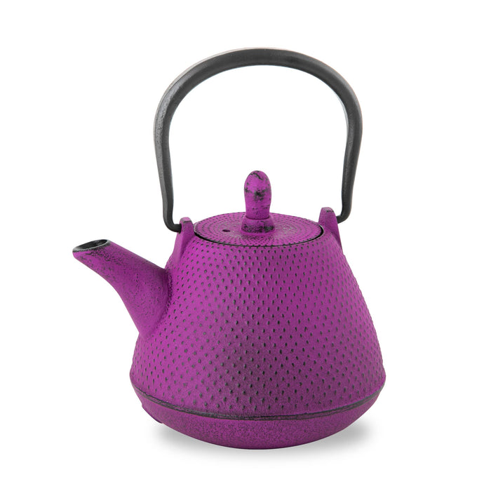 Ren Of Nambu Tekki Teapot 0.4L Japan - Arare Dome Purple - Enameled Tea Strainer Included