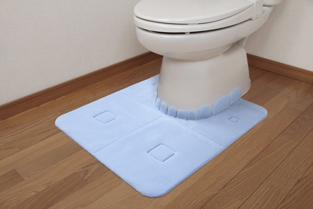 Sanko Mitsuba Japan No Slip Toilet Mat 60X70Cm Okunaga Fluffy Blue Kf-02 Adhesive