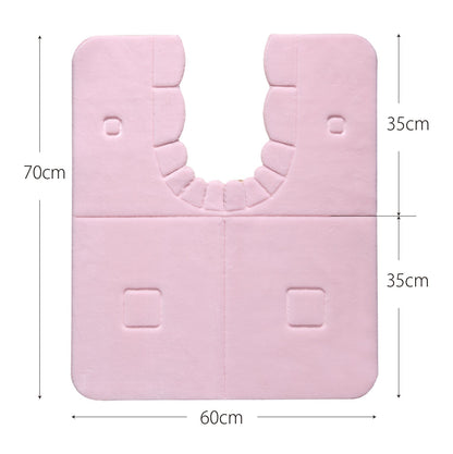 Sanko Mitsuba Japan No Slip Toilet Mat Okunaga Fluffy 60X70Cm Pink Kf-01