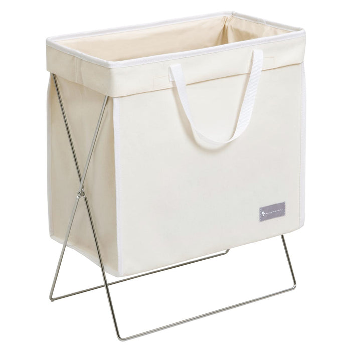 Mayuyam Astro Japan Laundry Basket 860-25 Large White Simple Handle Dustproof Water Repellent