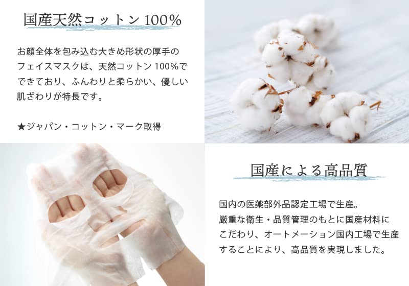 Megumi Honpo 日本溫泉水面膜 4 片天然棉質面膜