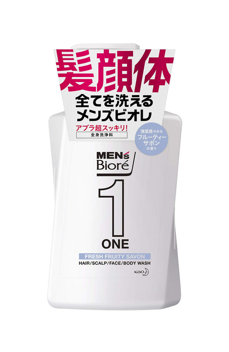 Men'S Biore One All-In-One Body Cleanser Fruity Soap Scent Pump 480Ml Japan