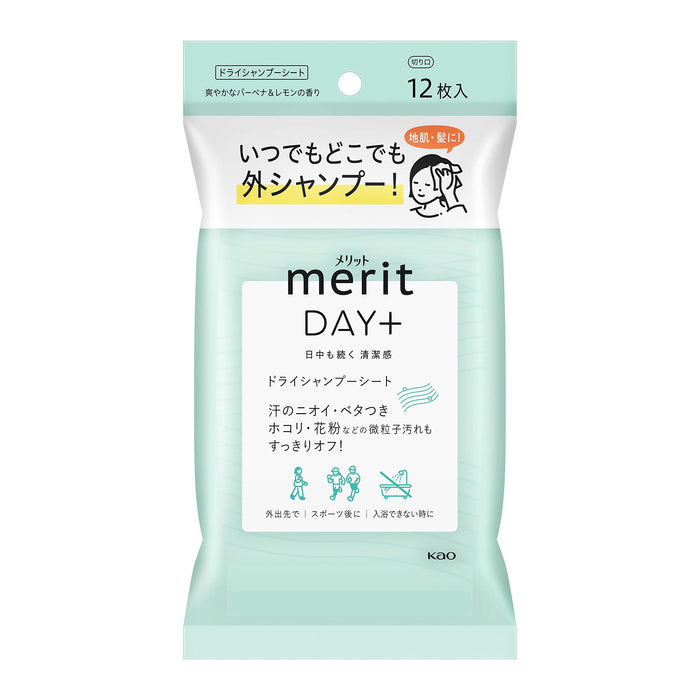 Merit Day Plus Dry Shampoo Sheet Japan White Green 12 Sheets