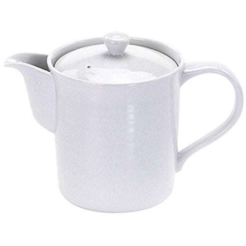 Itsumi Pottery Mh Pot White Large 043792 With Cylindrical Tea Strainer - Made In Japan