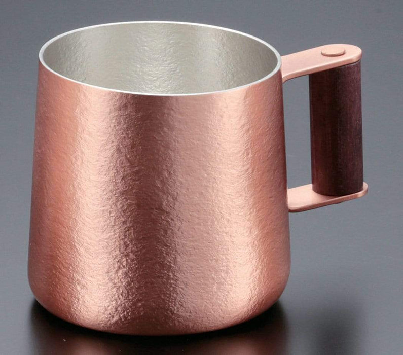 Minagawa Copper Handcrafted Beer Mug With Wood Handle 250Ml