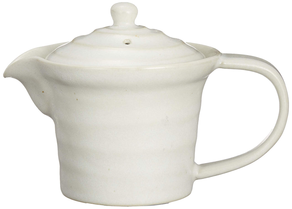 Itsumi Pottery Mino Ware 027785 Wide Mouth Pot With Deep Mushi Tea Strainer White Mat Japan