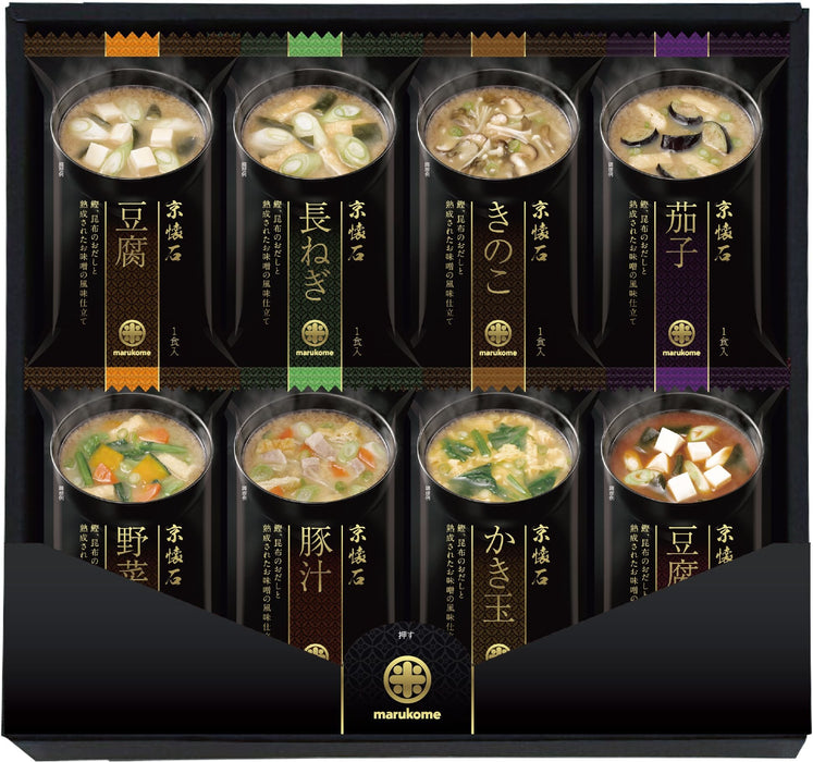 Marukome Freeze-Dried Kyoto Kaiseki Assortment Miso Soup Ingredients (16 Meals) Japan Box