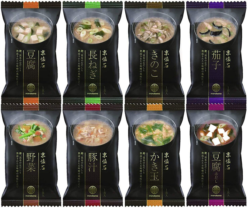 Marukome Freeze-Dried Kyoto Kaiseki Assortment Miso Soup Ingredients (16 Meals) Japan Box