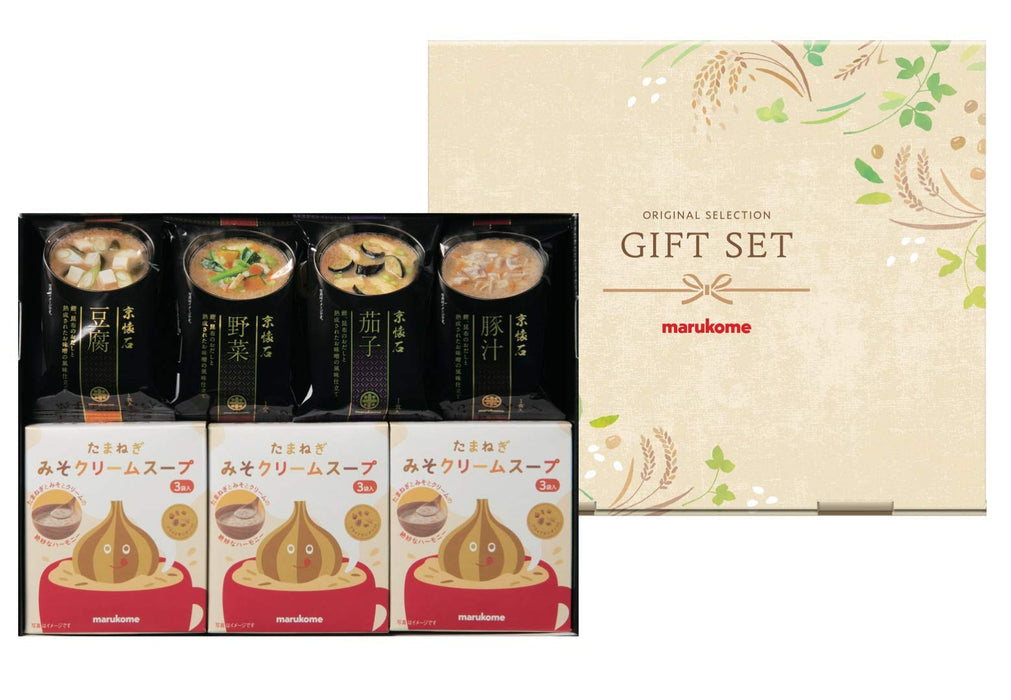 Marukome Freeze-Dried Miso Soup Set - Japanese Kaiseki/Onion Cream - Year-End/New Year Gift/Mother&#39;S Day/Father&#39;S Day/Midsummer/Summer Greetings