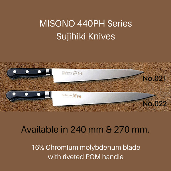 Misono 440Ph Sujihiki 附球柄 Sujihiki 刀 240mm (No.021)