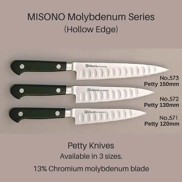 时尚日本 Misono Molybdenum 小刀 130 毫米 No.572 空心刃