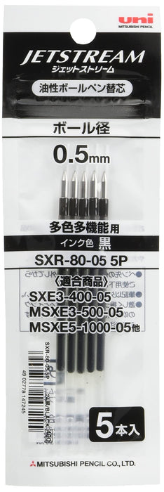 Mitsubishi Pencil Japan Ballpoint Pen Refill Jetstream 0.5 Multicolor 5 Pcs Sxr80055P.24