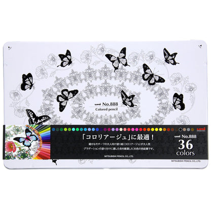 Mitsubishi Pencil Colored Pencils No. 888 36 Colors Japan K88836C