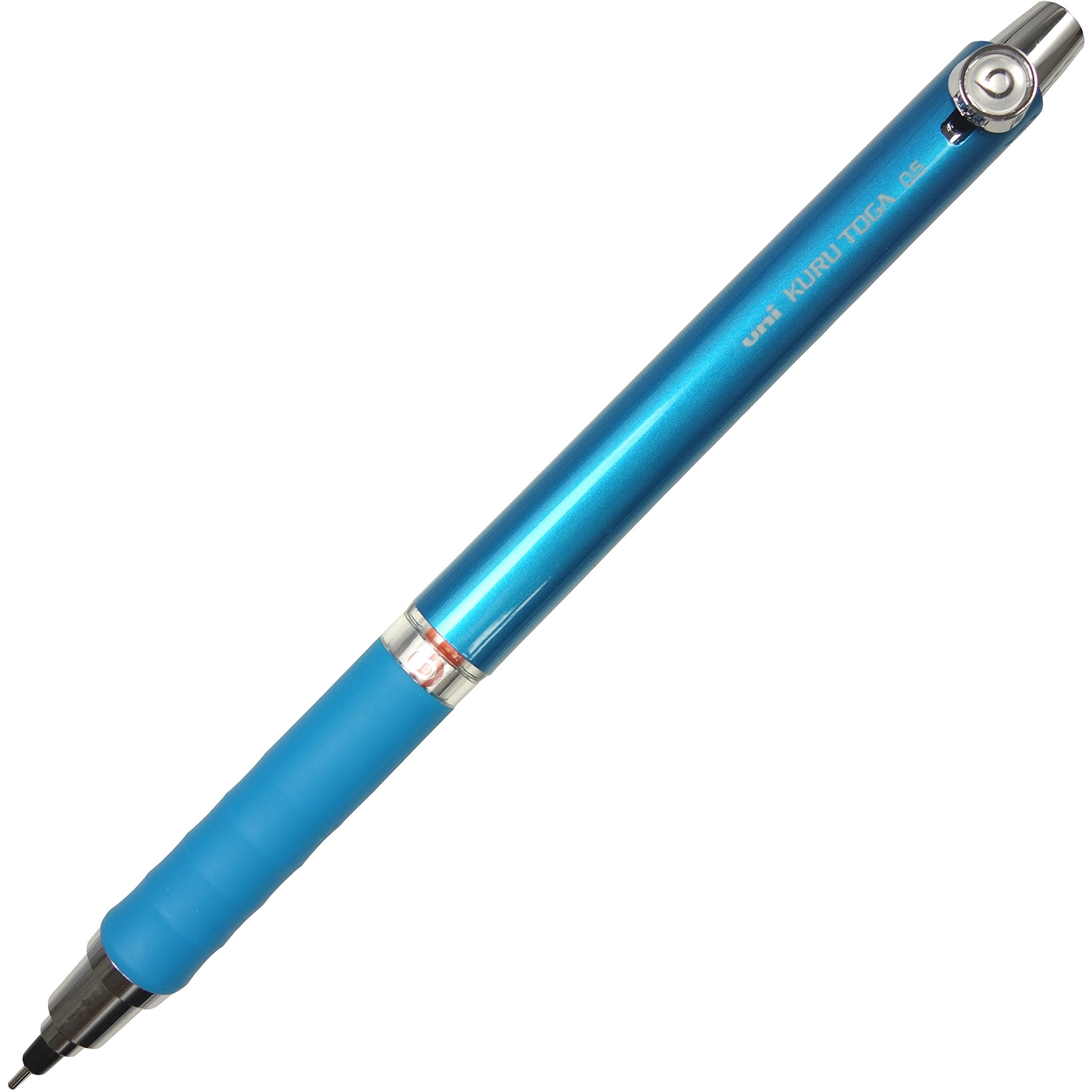 Mitsubishi Pencil Kurutoga 0.5 Blue Mechanical Pencil W/ Rubber Grip (M56561P.33) - Made In Japan