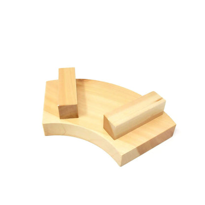 Miyabi Urushi Hinoki Cypress Wooden Sushi Geta Plate 35cm