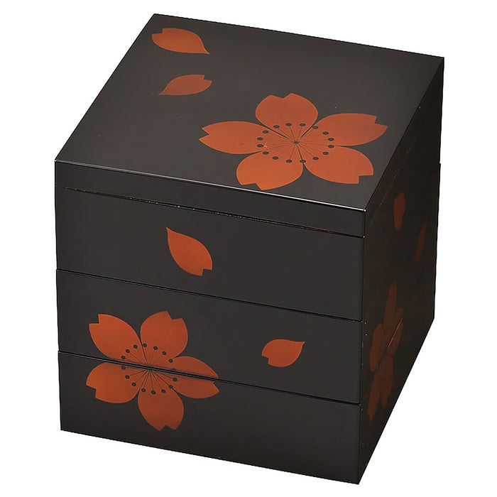 Miyamoto Abs Resin 3-Tier Jubako Box Sakura 150mm
