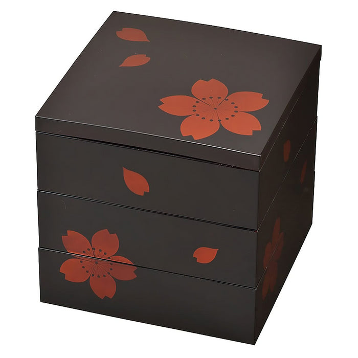 Miyamoto Abs Resin 3-Tier Jubako Box Sakura 195mm