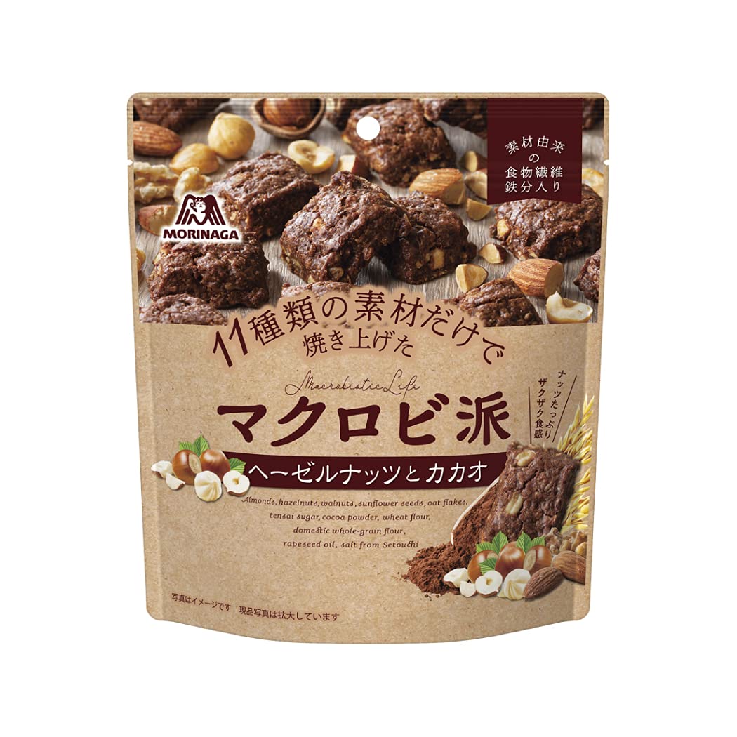 Morinaga Japan Confectionery Macrobiotic Hazelnuts & Cacao 100G 5 Bags
