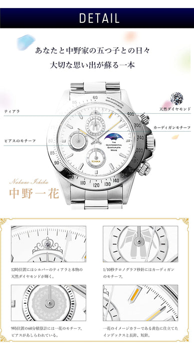 東映日本電影經典五胞胎紀念日月計時腕錶中野一香白色