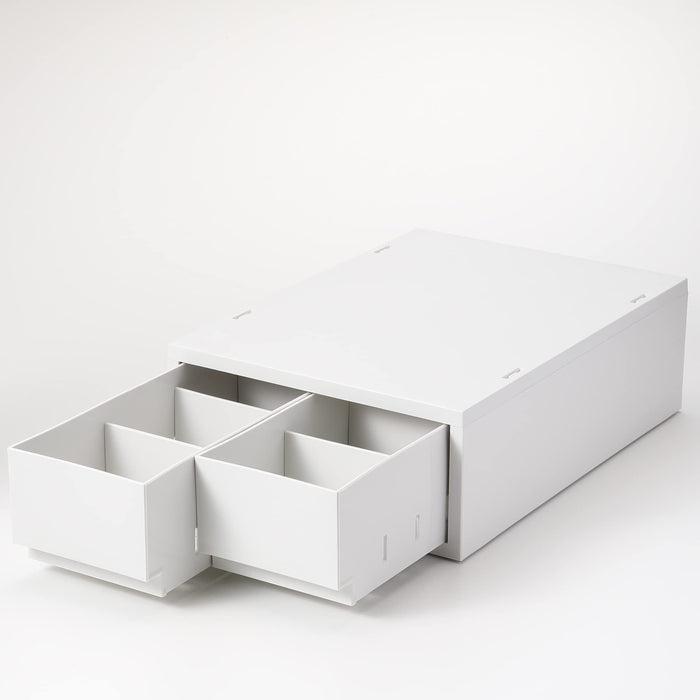 Mujirushi Ryohin Polypropylene Drawer Case 2Pcs White Gray W26Xd37Xh12Cm Japan