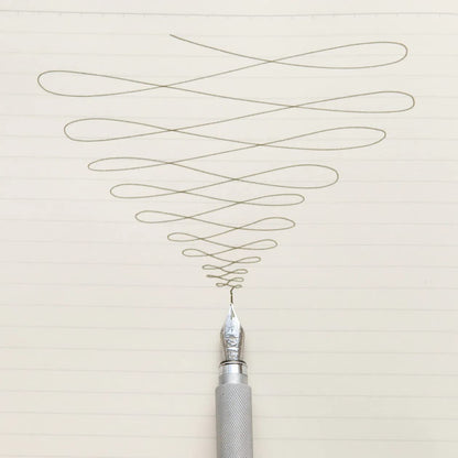 Mujirushi Ryohin Aluminum Round Fountain Pen Black 13.7X1Cm Japan 1 Fine Ink Cartridge