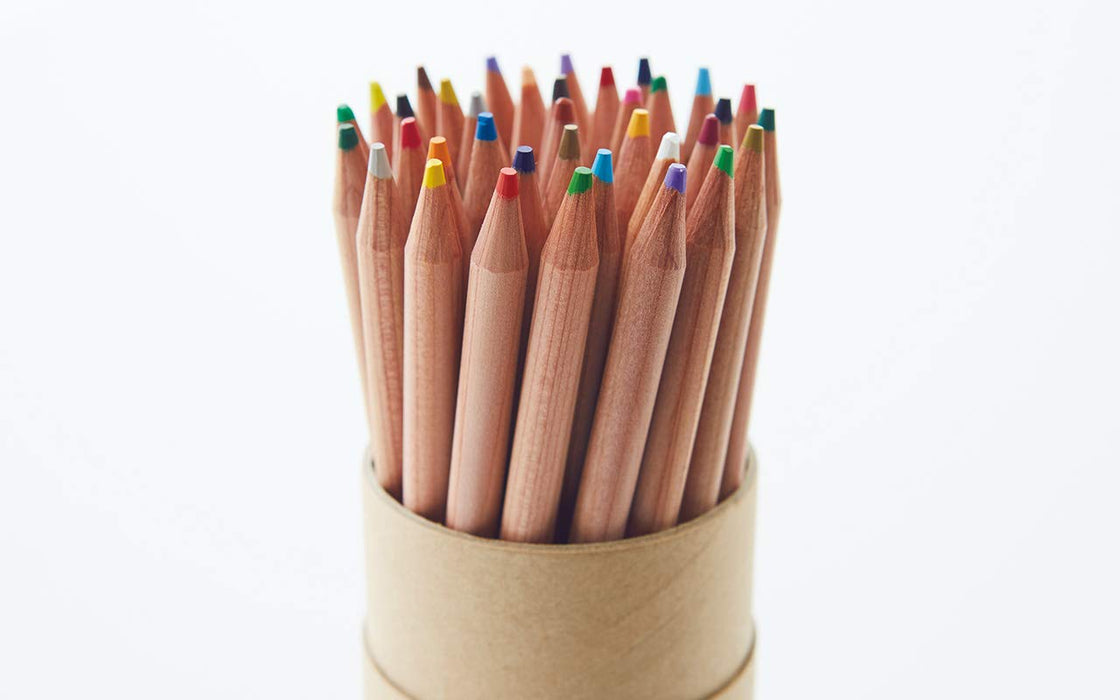 Mujirushi Ryohin Colored Pencils 60 Colors Paper Tube Case - Japan